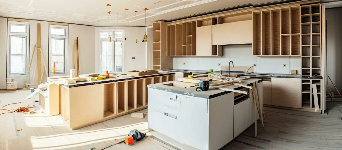 Renovated kitchen and living area in a modern Australian property